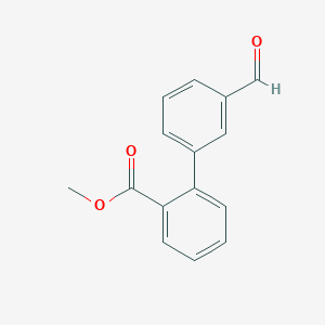 molecular formula C15H12O3 B3368166 Methyl 2-(3-formylphenyl)benzoate CAS No. 205823-15-0