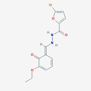 5-bromo-N'-[(E)-(5-ethoxy-6-oxocyclohexa-2,4-dien-1-ylidene)methyl]furan-2-carbohydrazide