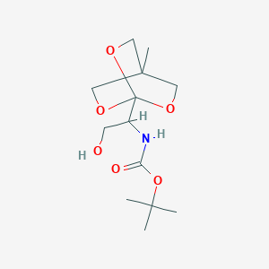 molecular formula C13H23NO6 B3368211 tert-Butyl [2-hydroxy-1-(4-methyl-2,6,7-trioxabicyclo[2.2.2]octan-1-yl)ethyl]carbamate CAS No. 206191-45-9