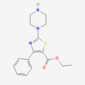 molecular formula C16H19N3O2S B3368236 Ethyl 2-piperazino-4-phenylthiazole-5-carboxylate CAS No. 206555-97-7