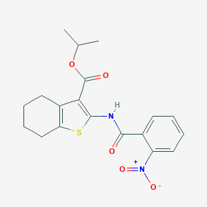 molecular formula C19H20N2O5S B336824 Isopropyl 2-({2-nitrobenzoyl}amino)-4,5,6,7-tetrahydro-1-benzothiophene-3-carboxylate 
