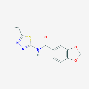 molecular formula C12H11N3O3S B336826 N-(5-ethyl-1,3,4-thiadiazol-2-yl)-1,3-benzodioxole-5-carboxamide 