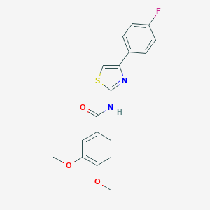 molecular formula C18H15FN2O3S B336827 N-[4-(4-fluorophenyl)-1,3-thiazol-2-yl]-3,4-dimethoxybenzamide 