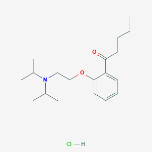 molecular formula C19H32ClNO2 B3368291 Valerophenone, 2'-(2-(diisopropylamino)ethoxy)-, hydrochloride CAS No. 20809-26-1