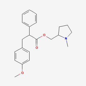 molecular formula C22H27NO3 B3368300 (1-Methylpyrrolidin-2-yl)methyl 3-(4-methoxyphenyl)-2-phenylpropanoate CAS No. 20811-88-5