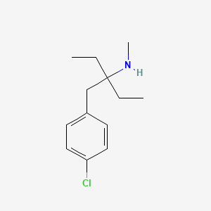 molecular formula C13H20ClN B3368310 3-[(4-chlorophenyl)methyl]-N-methylpentan-3-amine CAS No. 2084-80-2