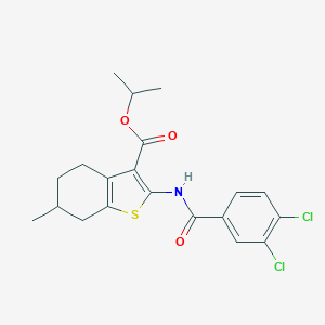molecular formula C20H21Cl2NO3S B336843 Isopropyl 2-[(3,4-dichlorobenzoyl)amino]-6-methyl-4,5,6,7-tetrahydro-1-benzothiophene-3-carboxylate 