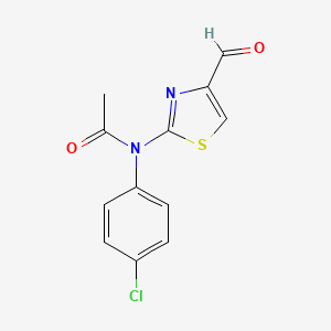 molecular formula C12H9ClN2O2S B3368487 N-(4-chlorophenyl)-N-(4-formyl-1,3-thiazol-2-yl)acetamide CAS No. 21278-72-8