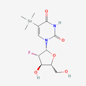 molecular formula C12H19FN2O5Sn B3368515 5-Trimethylstannyl-1-(2-deoxy-2-fluoro-b-D-arabinofuranosyl)uracil CAS No. 213136-14-2