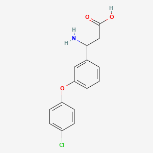 molecular formula C15H14ClNO3 B3368523 3-amino-3-[3-(4-chlorophenoxy)phenyl]propanoic Acid CAS No. 213192-54-2