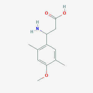 molecular formula C12H17NO3 B3368530 3-Amino-3-(4-methoxy-2,5-dimethylphenyl)propanoic acid CAS No. 213192-55-3
