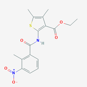 molecular formula C17H18N2O5S B336854 Ethyl 4,5-dimethyl-2-[(2-methyl-3-nitrobenzoyl)amino]thiophene-3-carboxylate 