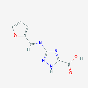 molecular formula C8H6N4O3 B3368570 1H-1,2,4-Triazole-3-carboxylicacid, 5-[(2-furanylmethylene)amino]- CAS No. 213842-62-7