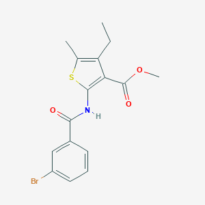 molecular formula C16H16BrNO3S B336862 Methyl 2-[(3-bromobenzoyl)amino]-4-ethyl-5-methyl-3-thiophenecarboxylate 