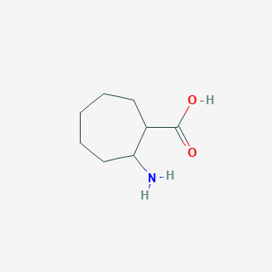 molecular formula C8H15NO2 B3368642 2-Aminocycloheptanecarboxylic acid CAS No. 215229-15-5
