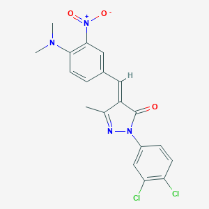 molecular formula C19H16Cl2N4O3 B336865 2-(3,4-dichlorophenyl)-4-{4-(dimethylamino)-3-nitrobenzylidene}-5-methyl-2,4-dihydro-3H-pyrazol-3-one 