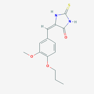 (5E)-5-[(3-methoxy-4-propoxyphenyl)methylidene]-2-sulfanylideneimidazolidin-4-one