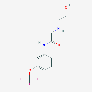 molecular formula C11H13F3N2O3 B3368663 2-(2-Hydroxyethylamino)-N-(3-(trifluoromethoxy)phenyl)acetamide CAS No. 215649-72-2