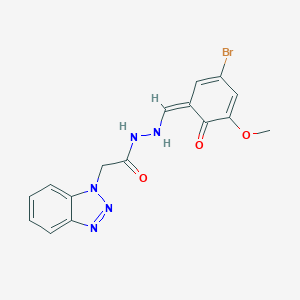 molecular formula C16H14BrN5O3 B336868 2-(benzotriazol-1-yl)-N'-[(Z)-(3-bromo-5-methoxy-6-oxocyclohexa-2,4-dien-1-ylidene)methyl]acetohydrazide 