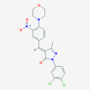 molecular formula C21H18Cl2N4O4 B336869 2-(3,4-dichlorophenyl)-4-[3-nitro-4-(4-morpholinyl)benzylidene]-5-methyl-2,4-dihydro-3H-pyrazol-3-one 