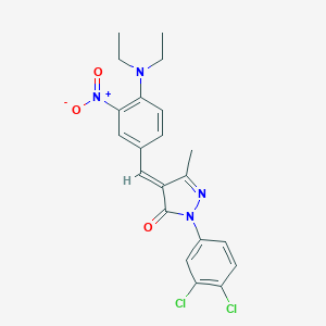 molecular formula C21H20Cl2N4O3 B336871 2-(3,4-dichlorophenyl)-4-{4-(diethylamino)-3-nitrobenzylidene}-5-methyl-2,4-dihydro-3H-pyrazol-3-one 