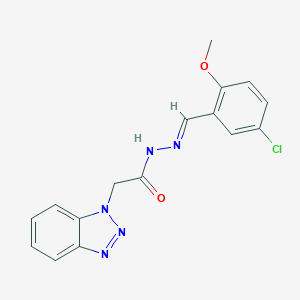 molecular formula C16H14ClN5O2 B336872 2-(1H-benzotriazol-1-yl)-N'-[(E)-(5-chloro-2-methoxyphenyl)methylidene]acetohydrazide 