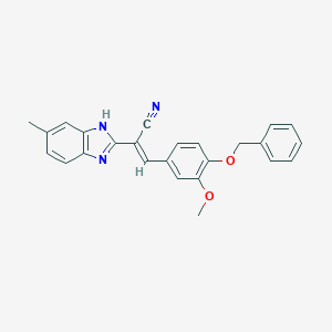 molecular formula C25H21N3O2 B336878 3-[4-(benzyloxy)-3-methoxyphenyl]-2-(6-methyl-1H-benzimidazol-2-yl)acrylonitrile 