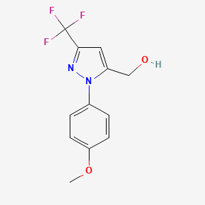 molecular formula C12H11F3N2O2 B3368781 (1-(4-Methoxyphenyl)-3-(trifluoromethyl)-1H-pyrazol-5-YL)methanol CAS No. 218631-47-1