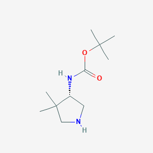 molecular formula C11H22N2O2 B3368809 (S)-(4,4-Dimethyl-pyrrolidin-3-yl)-carbamic acid tert-butyl ester CAS No. 219323-14-5