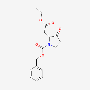 molecular formula C16H19NO5 B3368828 Benzyl 2-(2-ethoxy-2-oxoethyl)-3-oxopyrrolidine-1-carboxylate CAS No. 219841-93-7