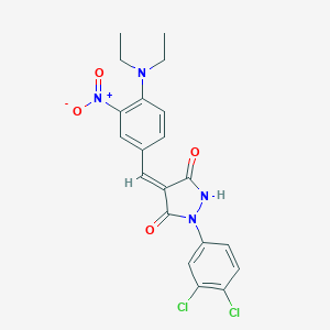 molecular formula C20H18Cl2N4O4 B336884 (4E)-1-(3,4-dichlorophenyl)-4-[4-(diethylamino)-3-nitrobenzylidene]pyrazolidine-3,5-dione 