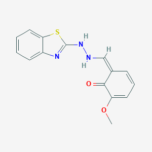 molecular formula C15H13N3O2S B336885 (6Z)-6-[[2-(1,3-benzothiazol-2-yl)hydrazinyl]methylidene]-2-methoxycyclohexa-2,4-dien-1-one 