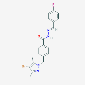 molecular formula C20H18BrFN4O B336886 4-[(4-bromo-3,5-dimethyl-1H-pyrazol-1-yl)methyl]-N'-(4-fluorobenzylidene)benzohydrazide 
