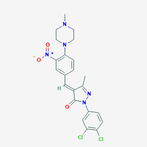molecular formula C22H21Cl2N5O3 B336887 2-(3,4-dichlorophenyl)-4-[3-nitro-4-(4-methyl-1-piperazinyl)benzylidene]-5-methyl-2,4-dihydro-3H-pyrazol-3-one 