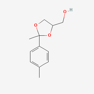 molecular formula C12H16O3 B3368884 2-Methyl-2-p-tolyl-4-hydroxymethyl-1,3-dioxolane CAS No. 2208-28-8