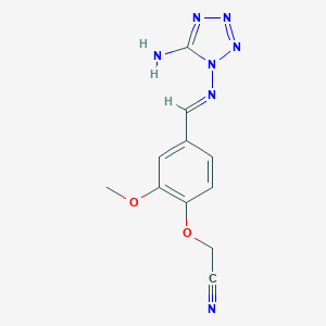 molecular formula C11H11N7O2 B336889 {4-[(5-Amino-tetrazol-1-ylimino)-methyl]-2-methoxy-phenoxy}-acetonitrile 