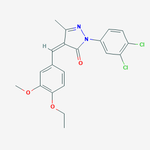 molecular formula C20H18Cl2N2O3 B336890 2-(3,4-dichlorophenyl)-4-(4-ethoxy-3-methoxybenzylidene)-5-methyl-2,4-dihydro-3H-pyrazol-3-one 