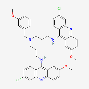 molecular formula C42H41Cl2N5O3 B3368938 N-(6-chloro-2-methoxyacridin-9-yl)-N'-[3-[(6-chloro-2-methoxyacridin-9-yl)amino]propyl]-N'-[(3-methoxyphenyl)methyl]propane-1,3-diamine CAS No. 222051-76-5