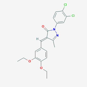 molecular formula C21H20Cl2N2O3 B336896 2-(3,4-dichlorophenyl)-4-(3,4-diethoxybenzylidene)-5-methyl-2,4-dihydro-3H-pyrazol-3-one 