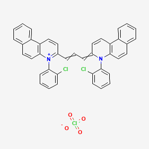 molecular formula C41H27Cl3N2O4 B3368977 4-(2-Chlorophenyl)-3-[3-[4-(2-chlorophenyl)benzo[f]quinolin-3(4H)-ylidene]-1-propenyl]-benzo[f]quinolinium perchlorate CAS No. 2234-56-2