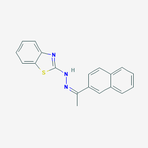 molecular formula C19H15N3S B336898 1-(2-Naphthyl)ethanone 1,3-benzothiazol-2-ylhydrazone 