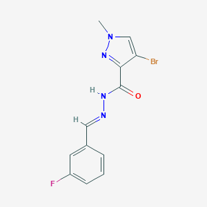 molecular formula C12H10BrFN4O B336899 4-bromo-N'-(3-fluorobenzylidene)-1-methyl-1H-pyrazole-3-carbohydrazide 