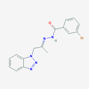 molecular formula C16H14BrN5O B336900 N'-[2-(1H-1,2,3-benzotriazol-1-yl)-1-methylethylidene]-3-bromobenzohydrazide 