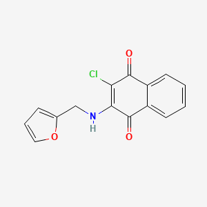 molecular formula C15H10ClNO3 B3369015 2-Chloro-3-[(furan-2-ylmethyl)amino]naphthalene-1,4-dione CAS No. 22359-44-0