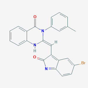 molecular formula C24H16BrN3O2 B336904 (2E)-2-[(5-bromo-2-oxoindol-3-yl)methylidene]-3-(3-methylphenyl)-1H-quinazolin-4-one 