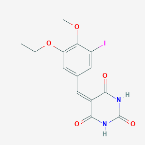 molecular formula C14H13IN2O5 B336906 5-(3-ethoxy-5-iodo-4-methoxybenzylidene)pyrimidine-2,4,6(1H,3H,5H)-trione 
