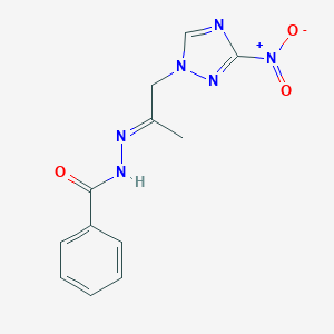 molecular formula C12H12N6O3 B336908 N'-(2-{3-nitro-1H-1,2,4-triazol-1-yl}-1-methylethylidene)benzohydrazide 