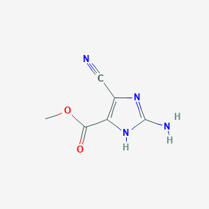 molecular formula C6H6N4O2 B3369086 methyl 2-amino-4-cyano-1H-imidazole-5-carboxylate CAS No. 225644-24-6