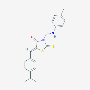 molecular formula C21H22N2OS2 B336911 5-(4-Isopropylbenzylidene)-2-thioxo-3-(4-toluidinomethyl)-1,3-thiazolidin-4-one 