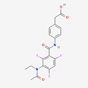 Acetic acid, (p-(3-(N-ethylacetamido)-2,4,6-triiodobenzamido)phenyl)-